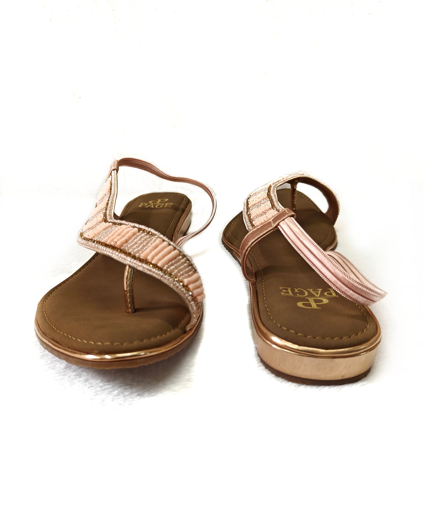 Page Sandstone Shimmer Flats Rose Gold (501).