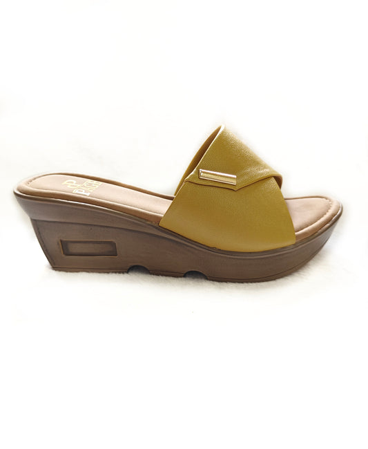 PAGE Bella Comfort Wedge Slides Yellow (1304-2).