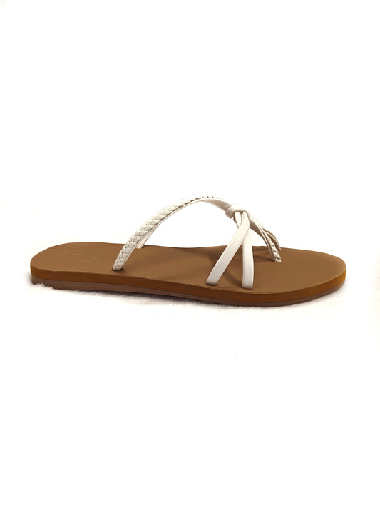 Page Braided Bliss Flat Sandals White (1212).