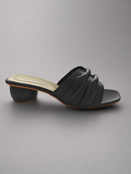Page Twist Knot Heeled Mules Black.