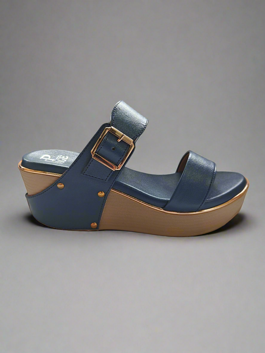 Page Elegance Wedge Sandals Blue.