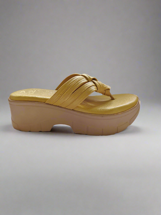 Page Knot-Strap Platform Sandals Yellow.