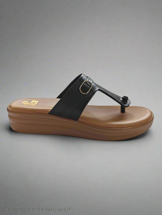 Page Comfort Luxe Toe-block Sandals Black.