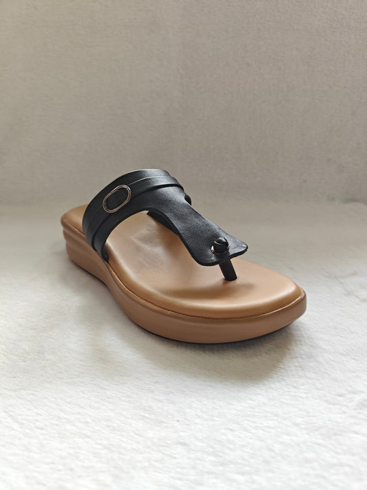 Page Comfort Luxe Toe-block Sandals Black.