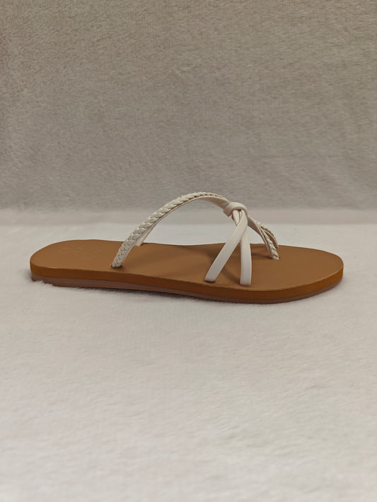 Page Braided Bliss Flat Sandals White.