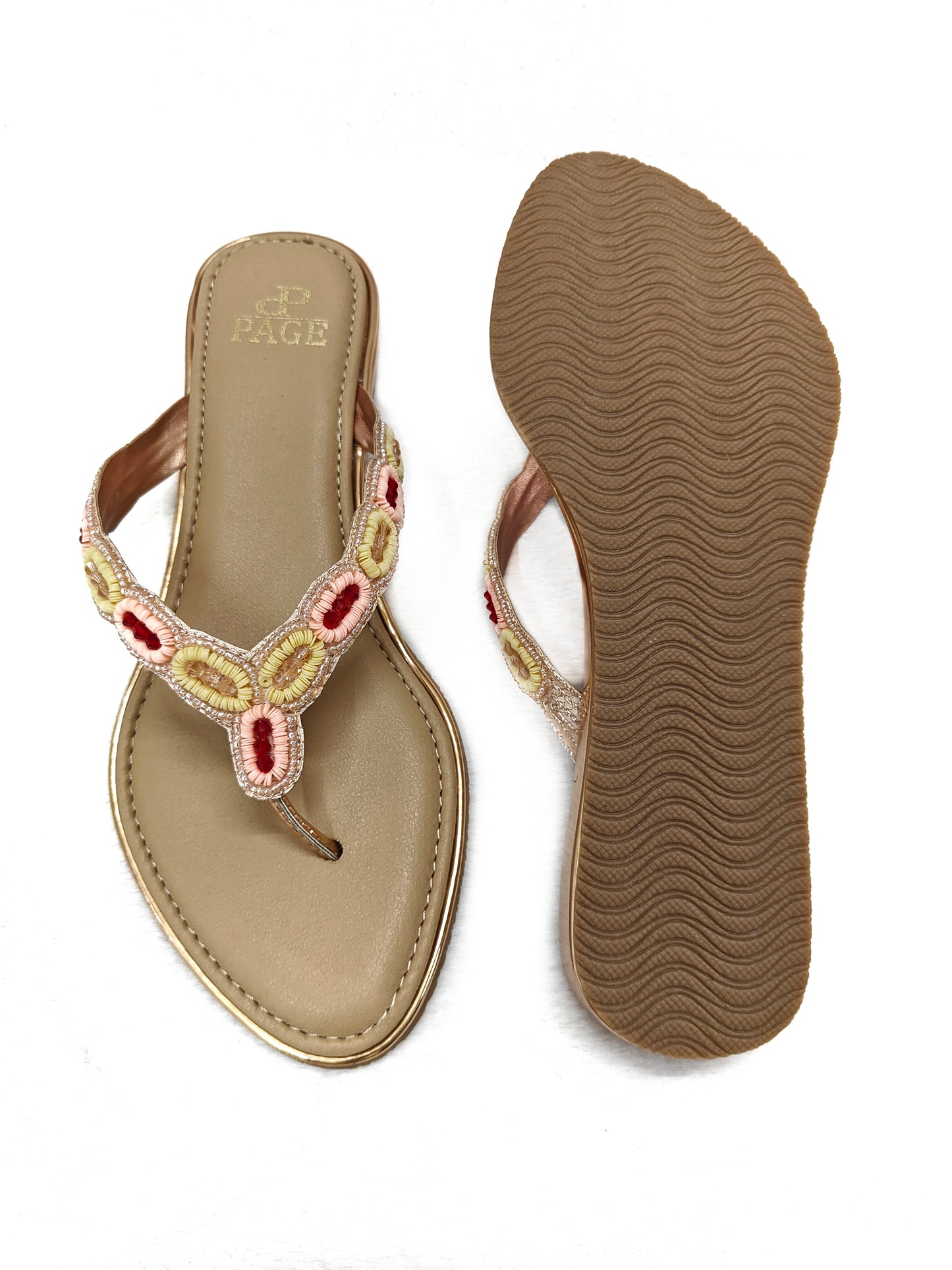 Page Blossom Beadwork Slip-Ons Rose Gold.