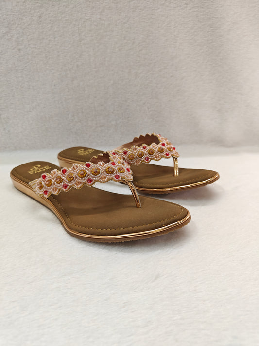 Page EthnoCharm Embellished Flats Rose Gold.