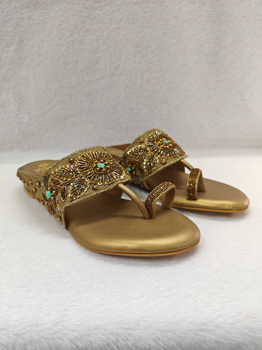 Page Blush Bloom Kolhapuri Flats Antique.