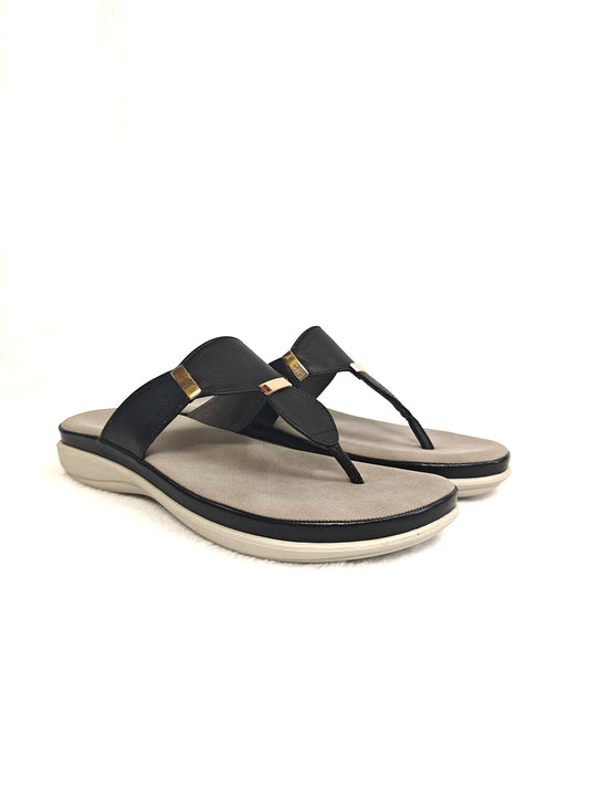 Page Luxe Comfort Toe-Block Sandals – Black.