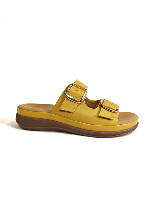 Page Duet-Buckle Comfort Slides Yellow (1416-2).