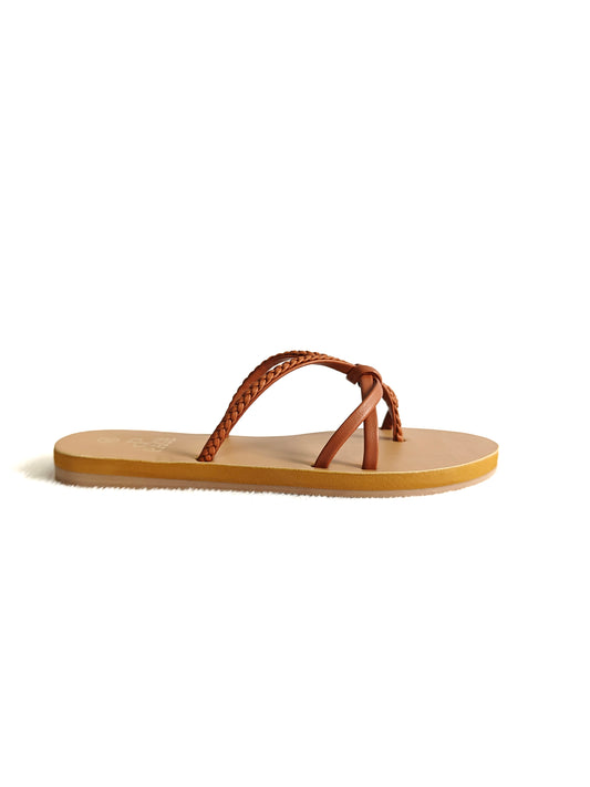 Page Braided Bliss Flat Sandals Tan (1212).