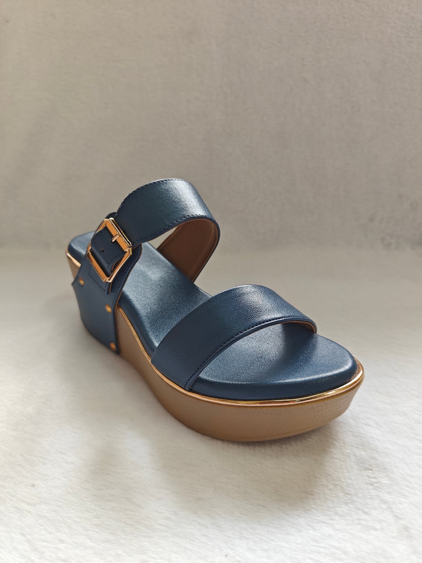 Page Elegance Wedge Sandals Blue (1165).