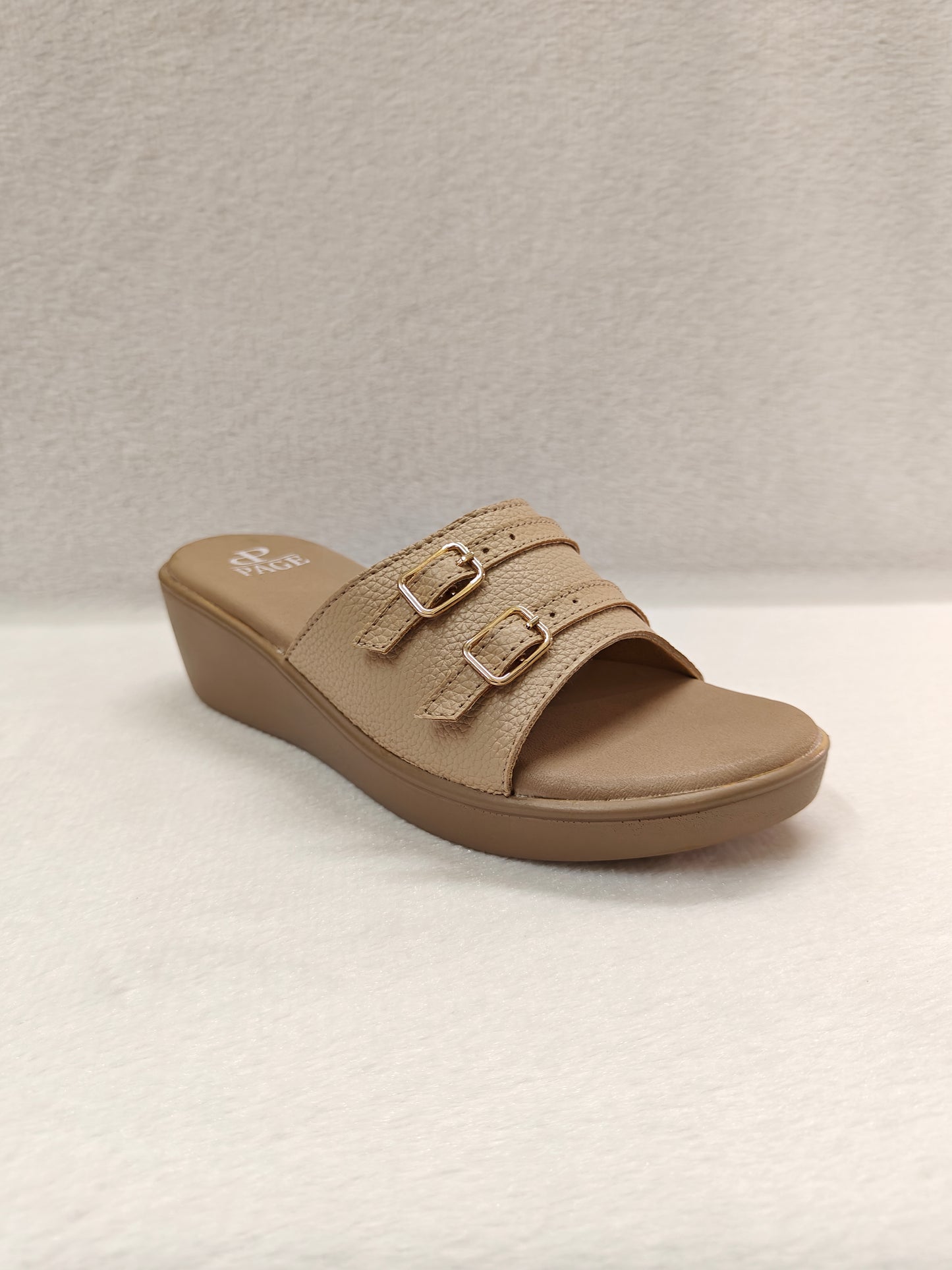 PAGE Comfort Sandals with Buckle Straps Chickoo.