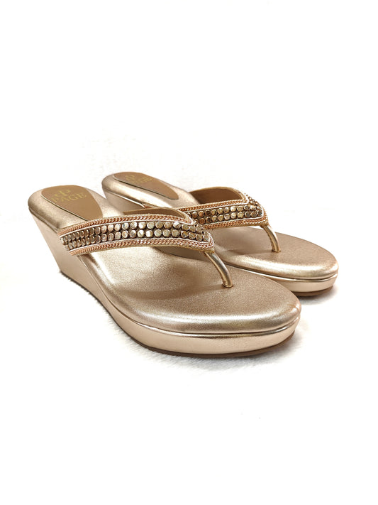 Page Radiant Rose Gold Wedge Sandals (764).