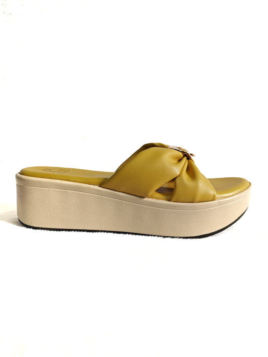Page Luxe Knot Elevate Slides Yellow (1373-1).