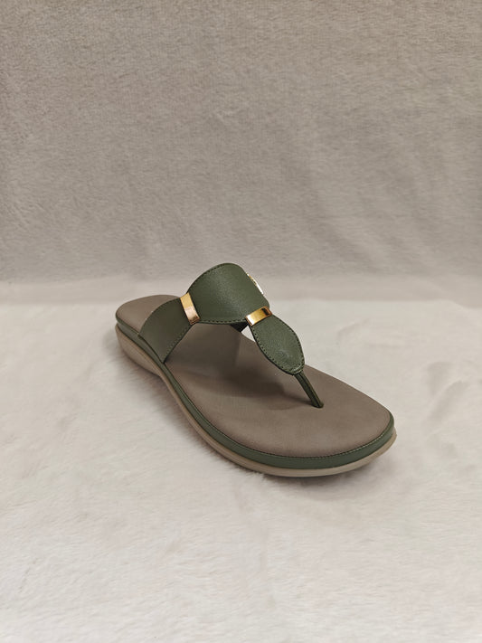 Page Luxe Comfort Toe-Block Sandals – Olive Green.