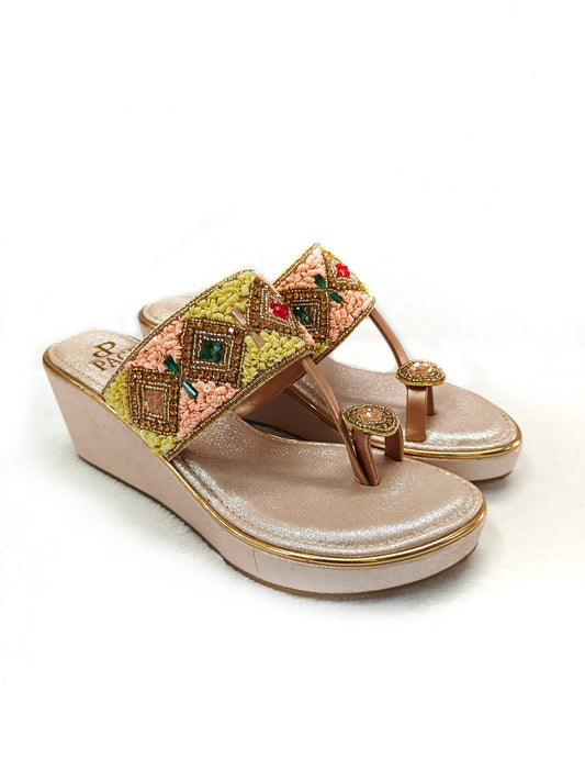 PAGE Zari Royale Wedges Rose Gold (503).