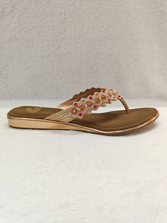 Page EthnoCharm Embellished Flats Rose Gold.
