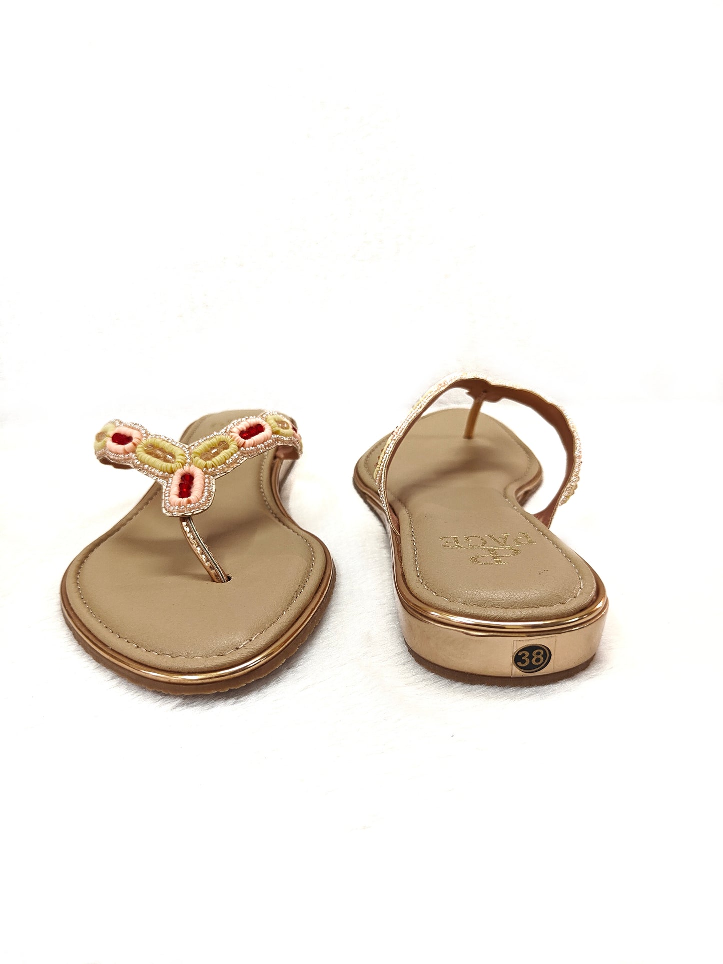 Page Blossom Beadwork Slip-Ons Rose Gold.