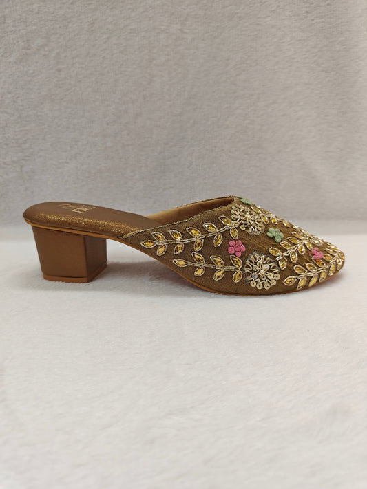 Page Velvet Regal Embroidered Mules Antique (1241-3).