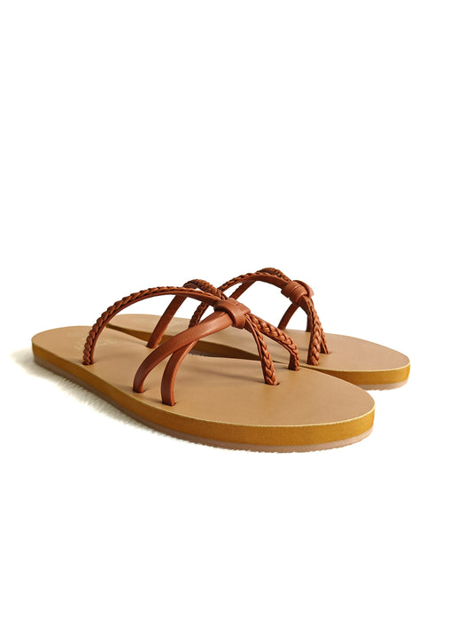 Page Braided Bliss Flat Sandals Tan (1212).
