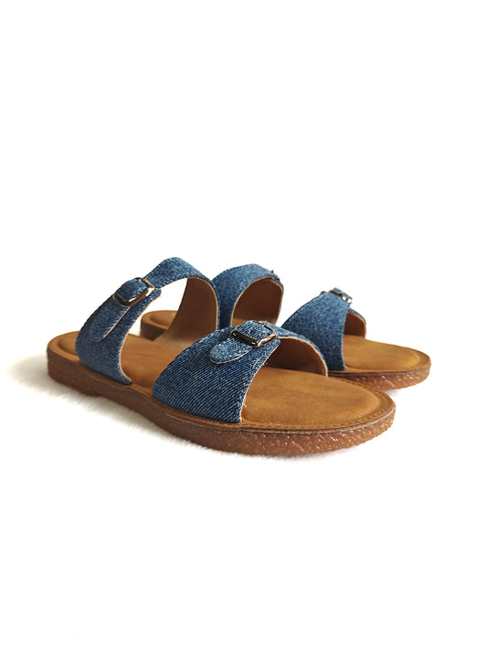 Page Women's Buckle Comfort Sandals Blue (1271-24).