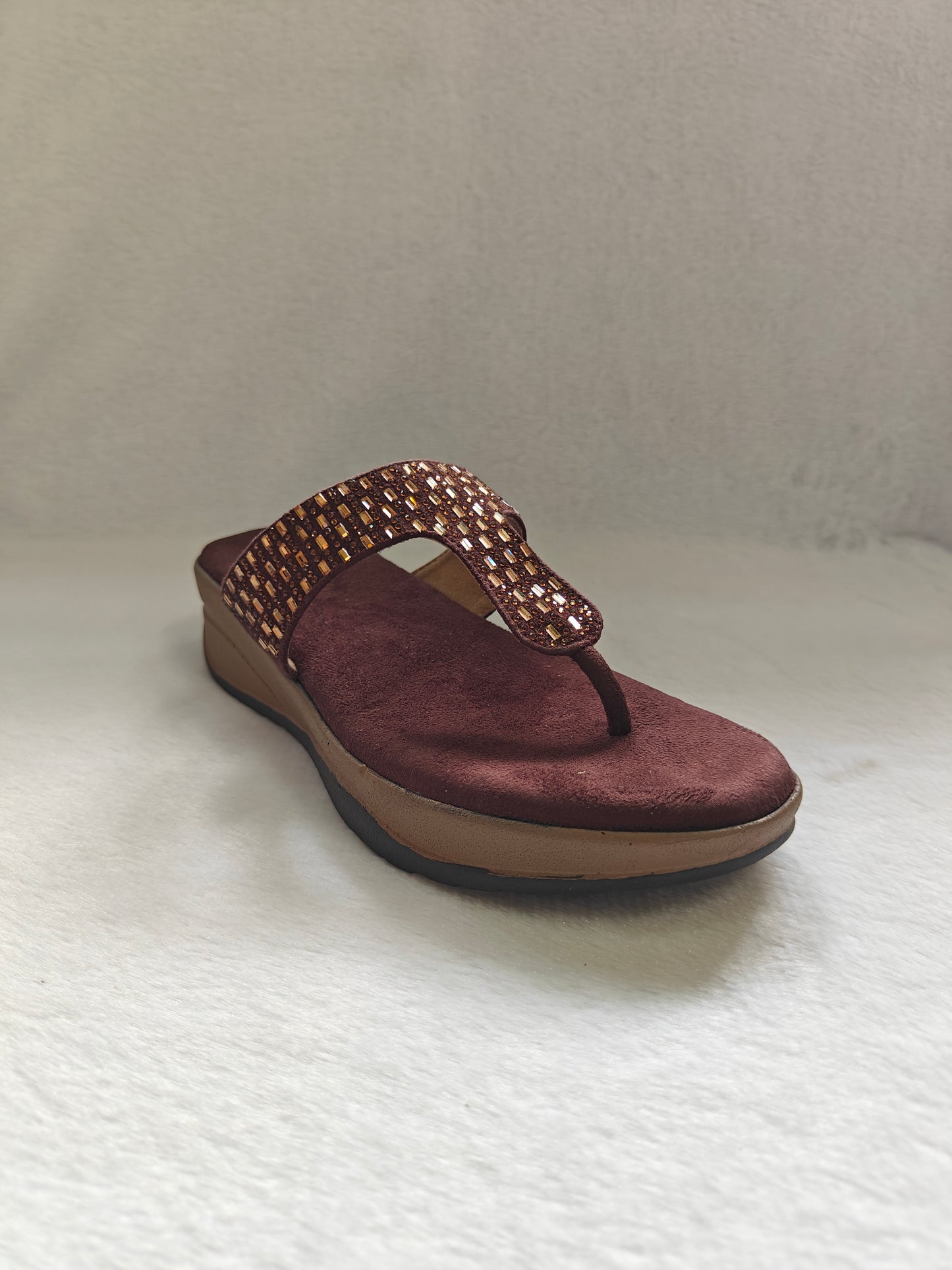 PAGE Sparkle Comfort Wedge Sandals Tan (1230).