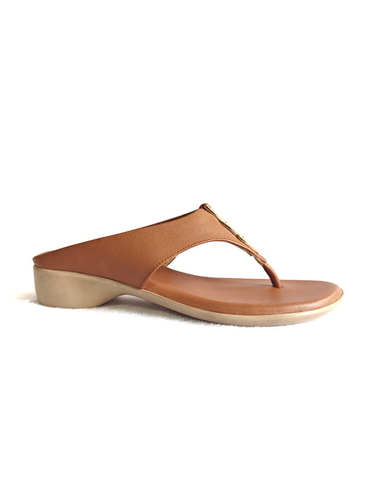 Page Luxe Charm Heeled Flats Tan (1380-7).