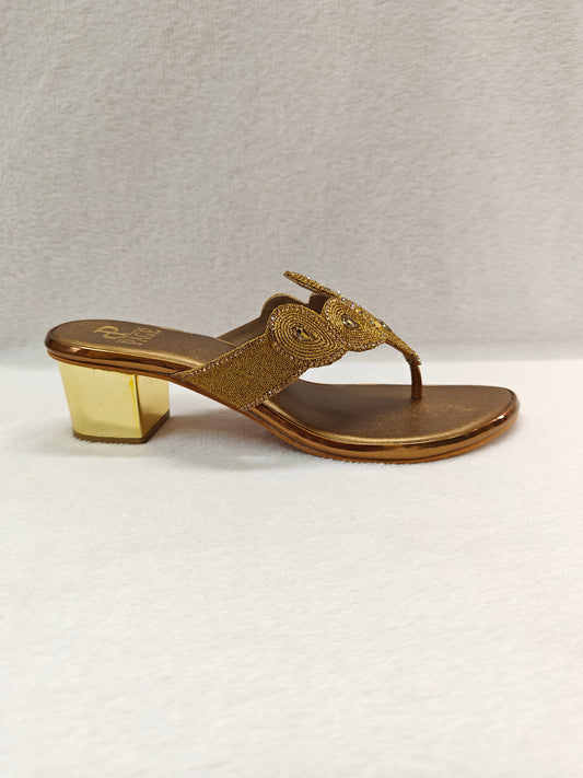 PAGE Glitz Petal Block Heel Antique.