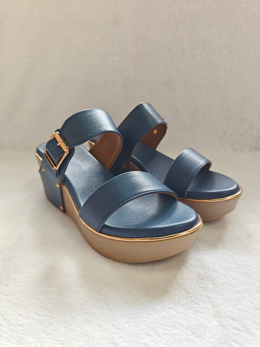 Page Elegance Wedge Sandals Blue.