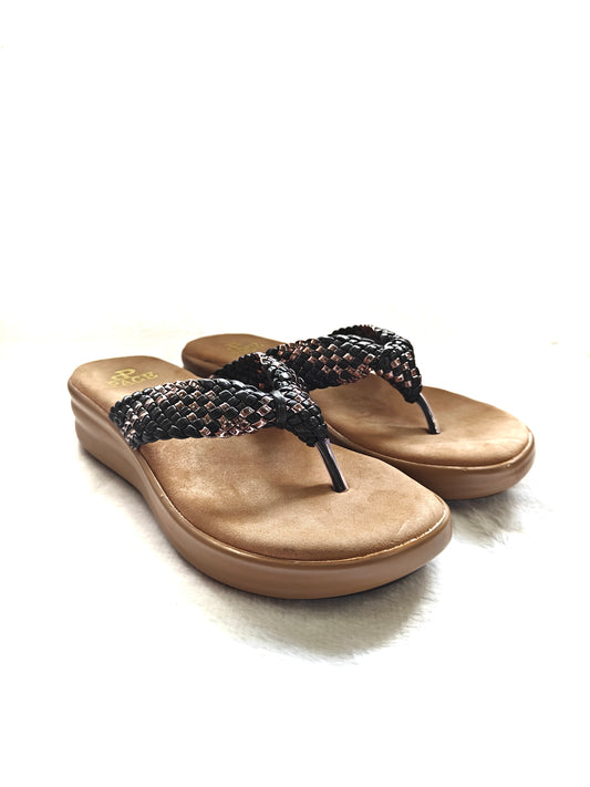 Page Comfort Weave Wedge Sandals Black.