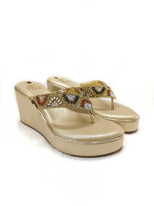 PAGE AuraEdge Sparkle Wedges Gold.