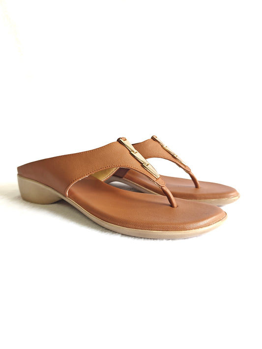 Page Luxe Charm Heeled Flats Tan (1380-7).
