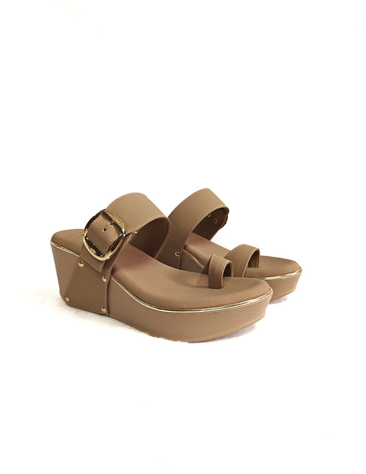 PAGE Aurea Loft Wedges Chickoo (1409-7).
