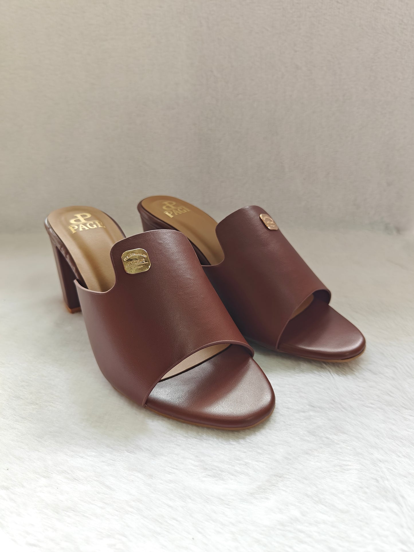 Page Urban Grace Luxe Block Heels Tan (1329-22).