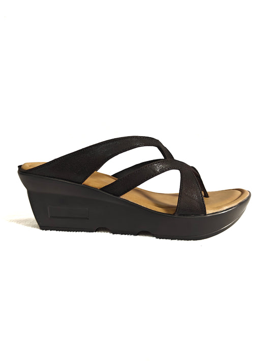 PAGE Women's Comfort Wedge Sandals Black (1306-2).