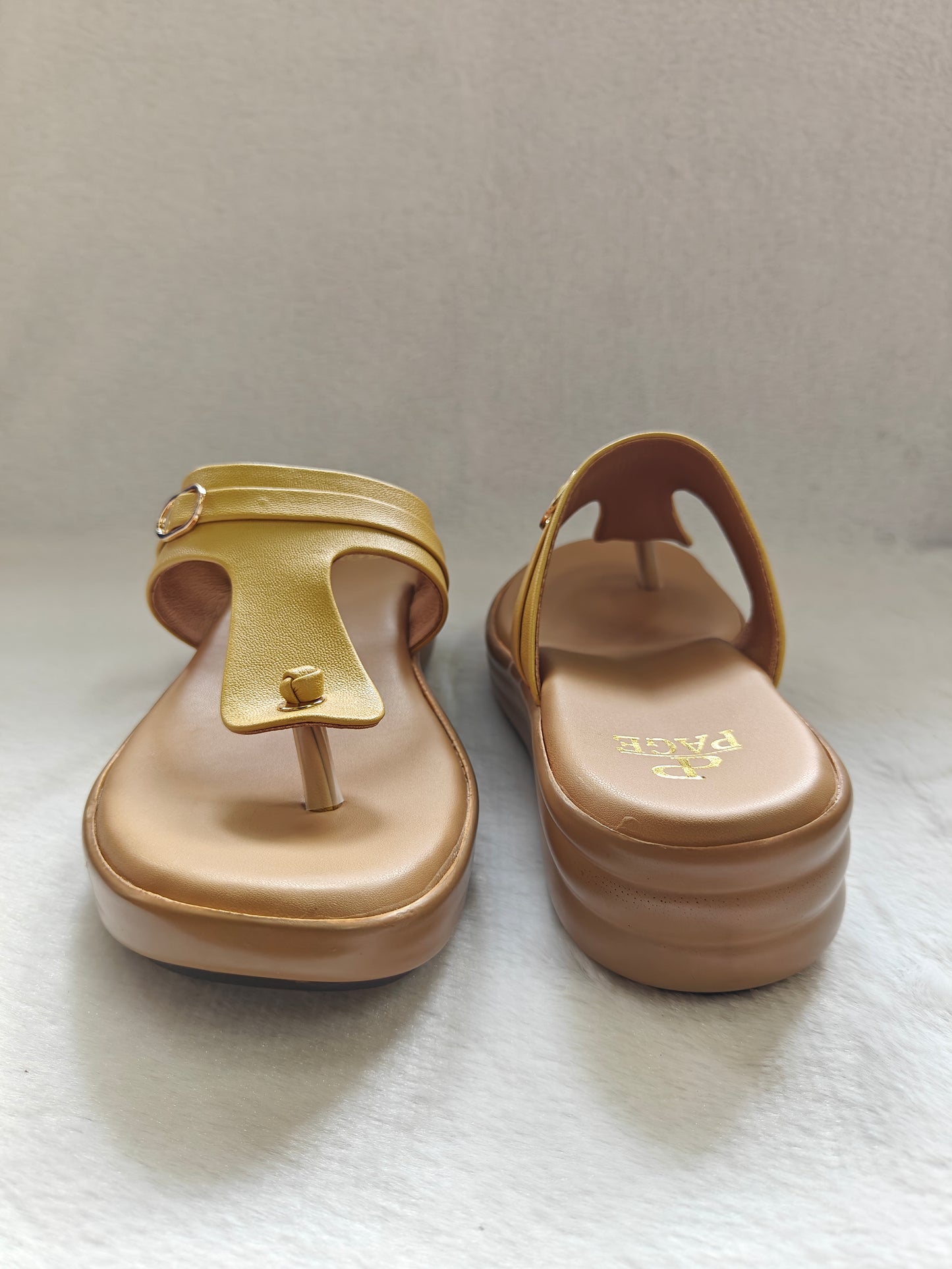 Page Comfort Toe-block Sandals Lemon Yellow.