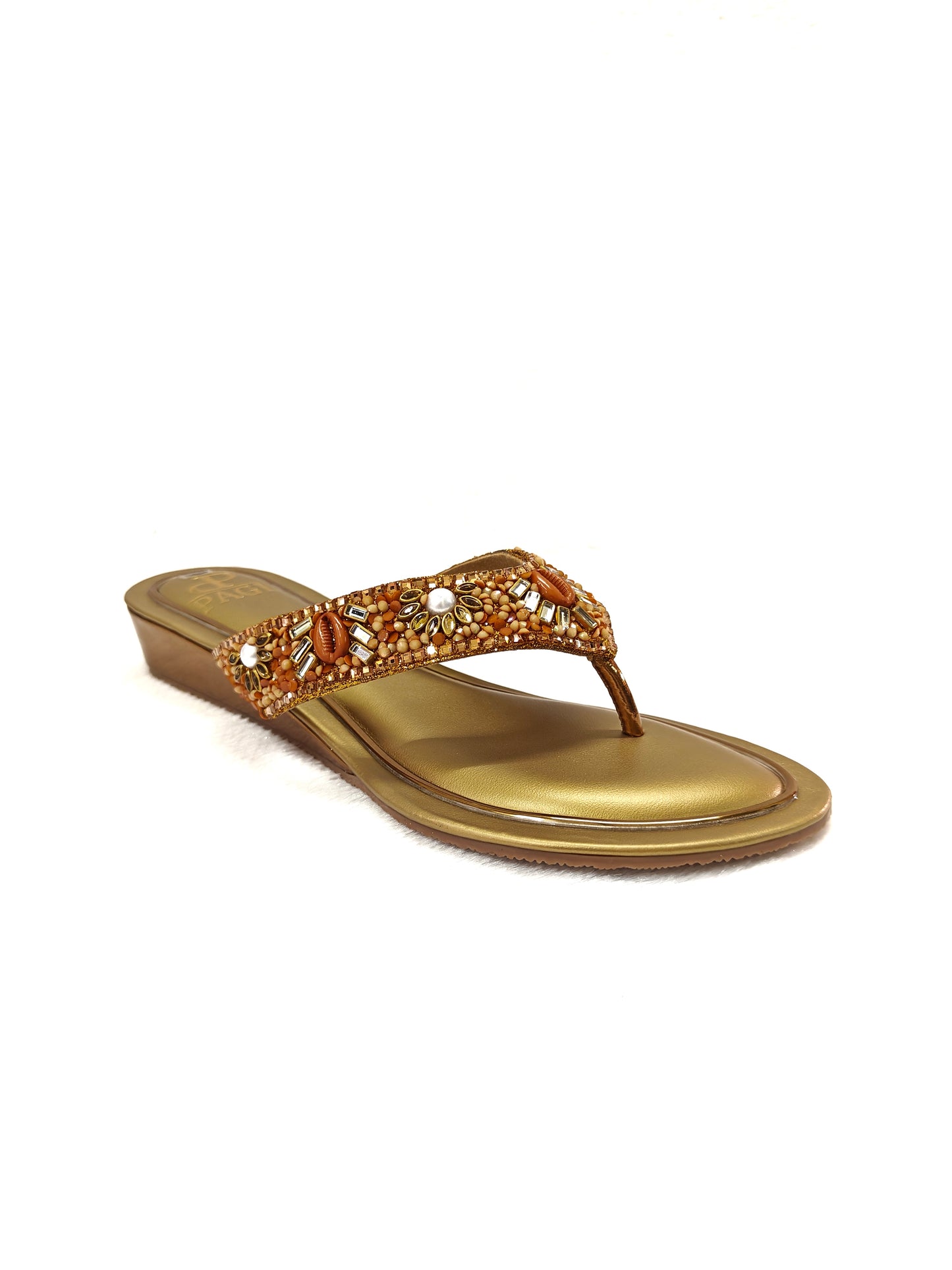 Page Blossom Embellished Wedge Sandals Antique (1192-9).
