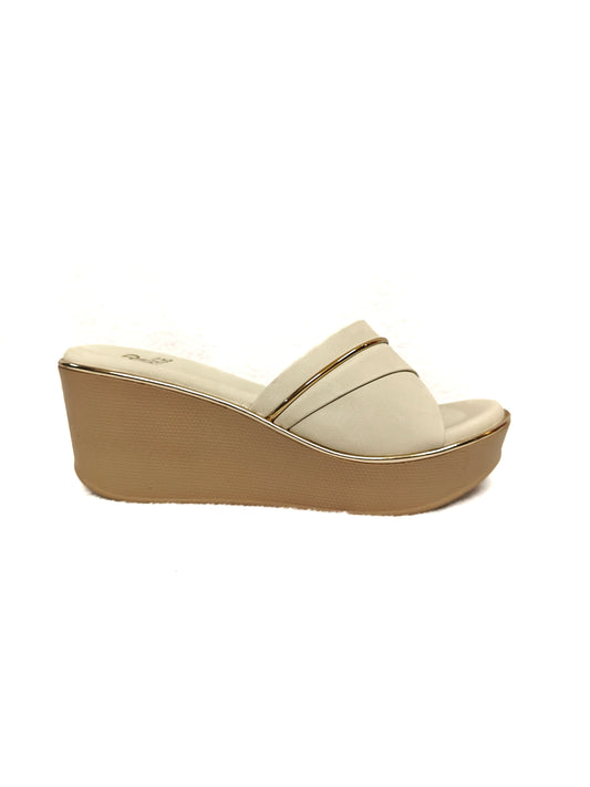 Page Luxe Curve Wedge Slides Cream (1378-6).