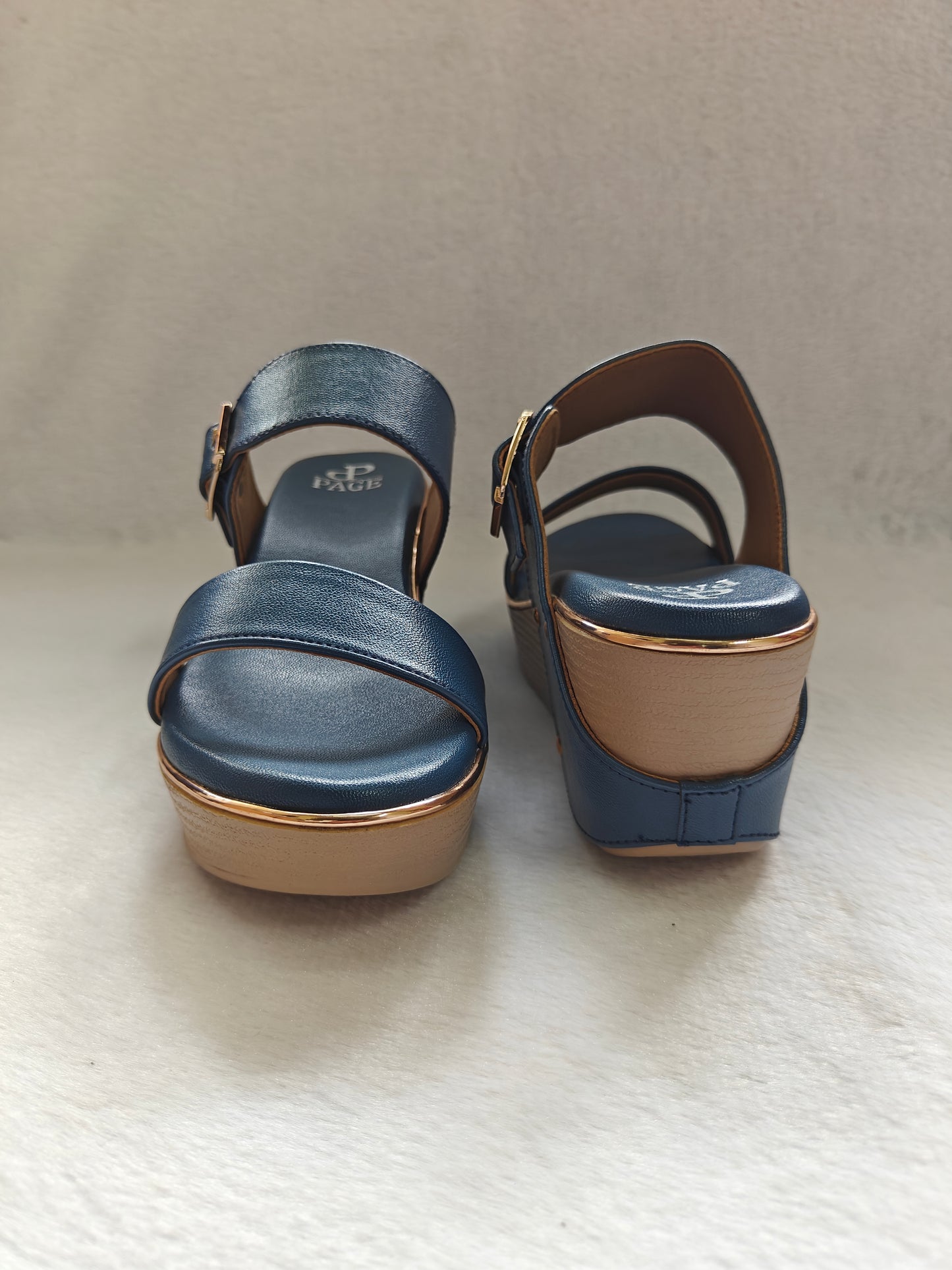 Page Elegance Wedge Sandals Blue (1165).